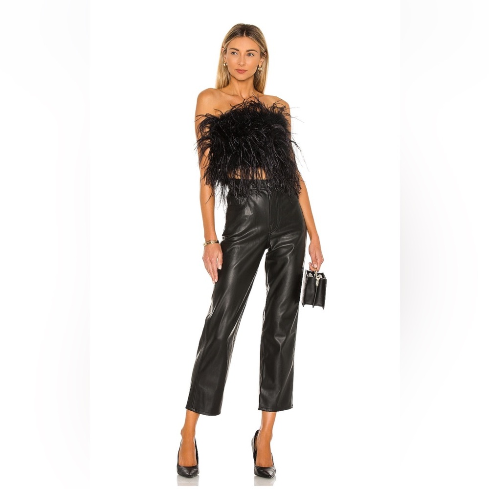 Lamarque Black Feathered Strapless Top - Picture 3 of 3
